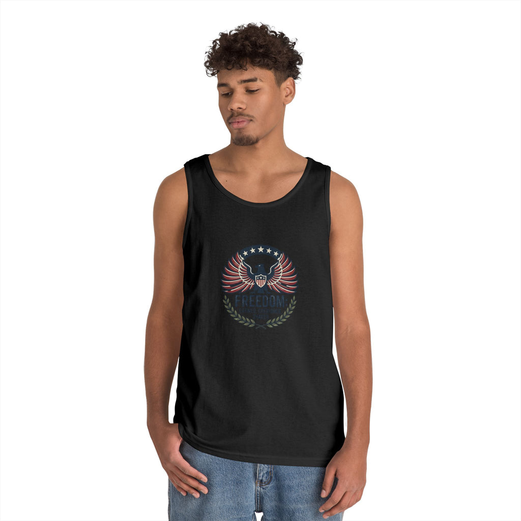 Freedom Eagle Tank Top — Patriotic Fireworks Graphic