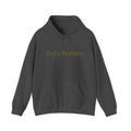 God's Problem Hoodie — "God's Problem" Front, "All Day, Every Day." Back | Minimal Faith Statement Sweatshirt