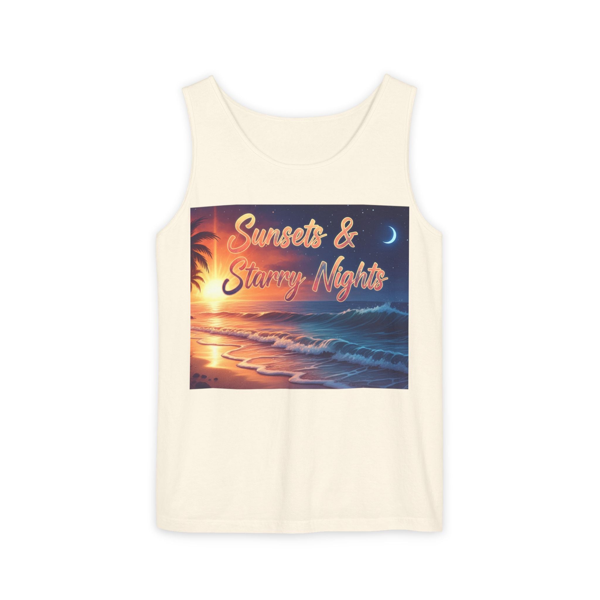 Sunsets & Starry Nights Unisex Tank Top — Beach Graphic Tee