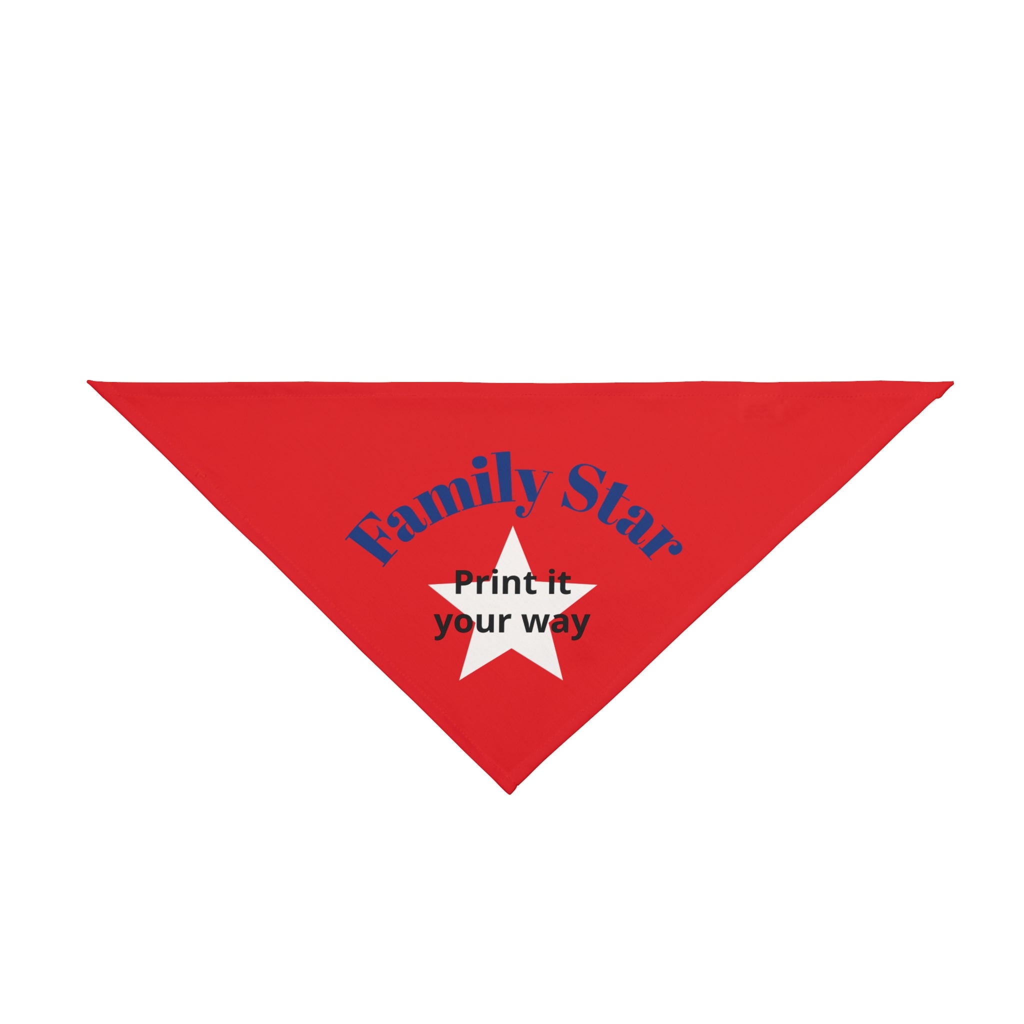 Family Star Red Pet Bandana with White Star
