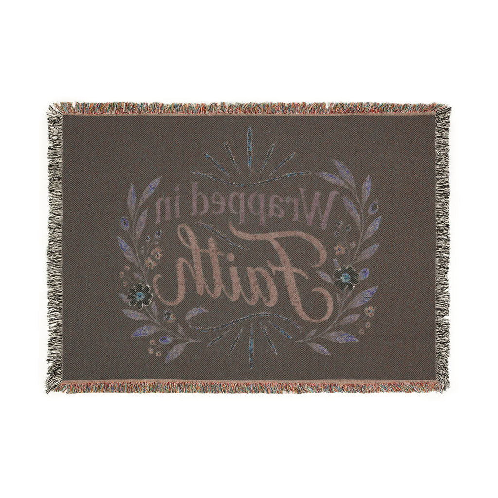 Faith Woven Blanket — "Wrapped in Faith" Inspirational Throw