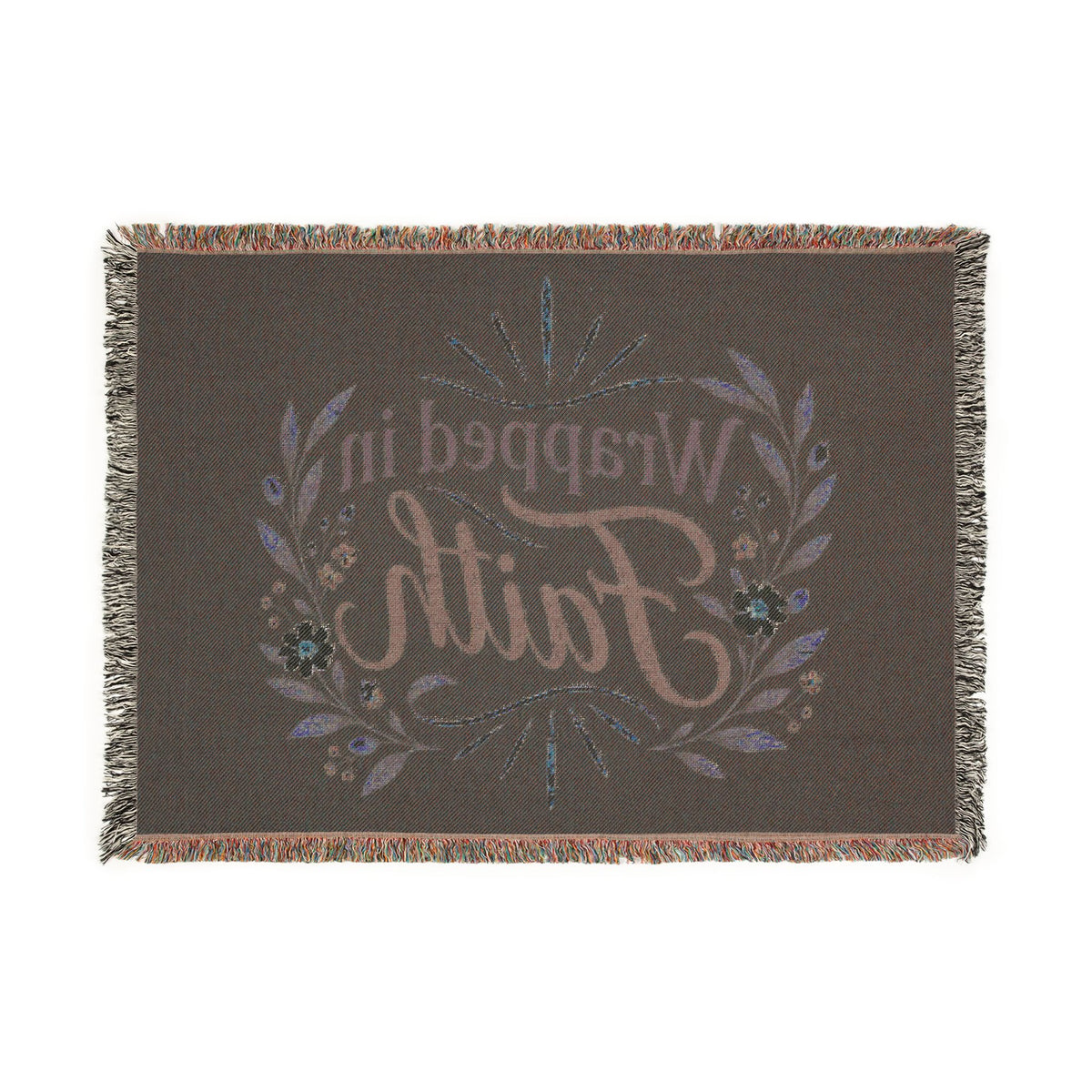 Faith Woven Blanket — "Wrapped in Faith" Inspirational Throw