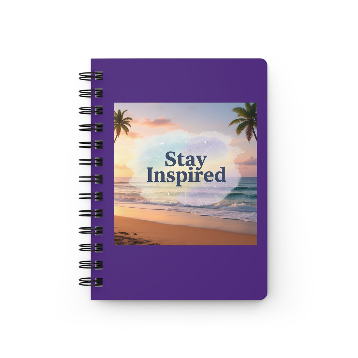 Stay Inspired Beach Spiral Notebook | Family Star (purple)