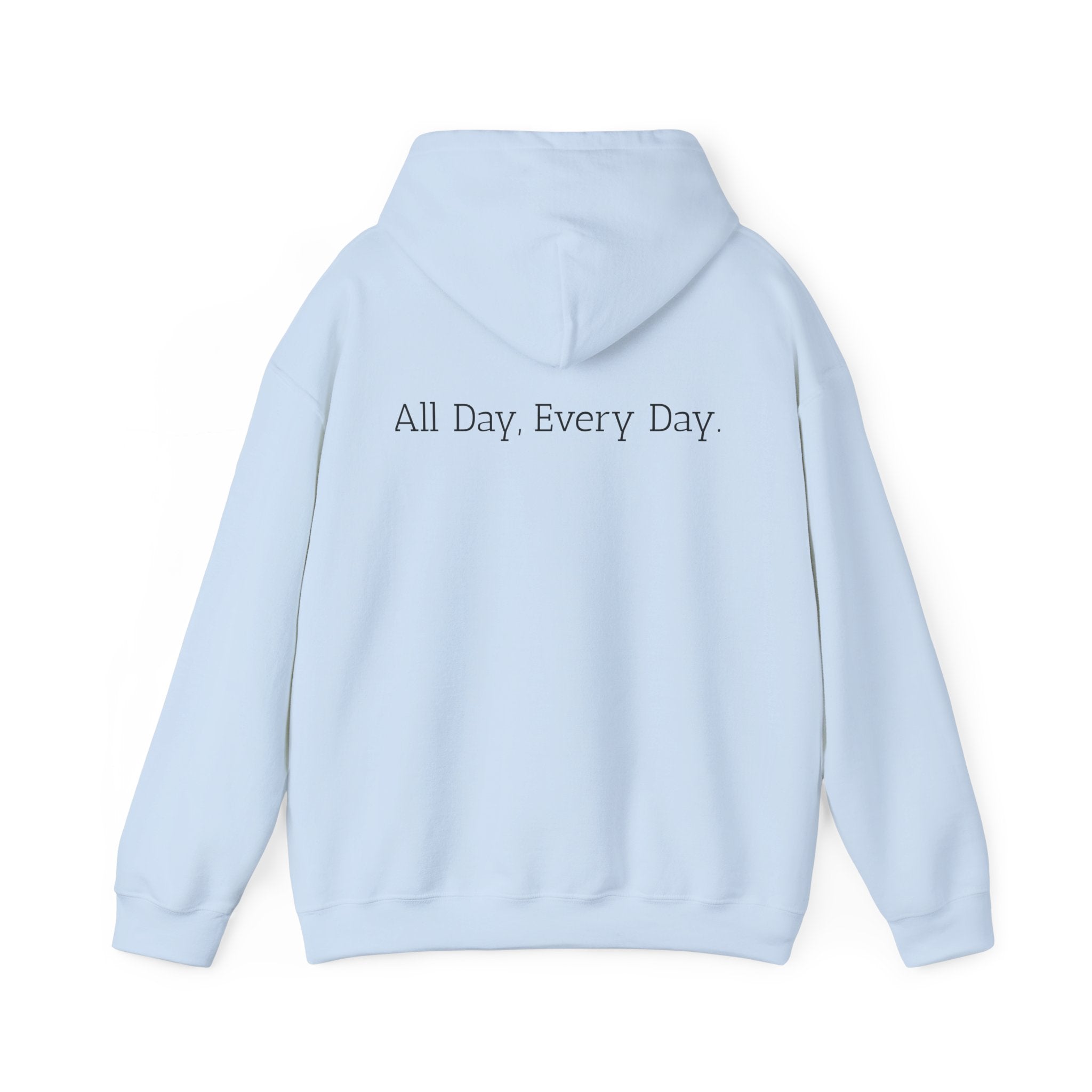 God's Problem Hoodie — "God's Problem" Front, "All Day, Every Day." Back | Minimal Faith Statement Sweatshirt
