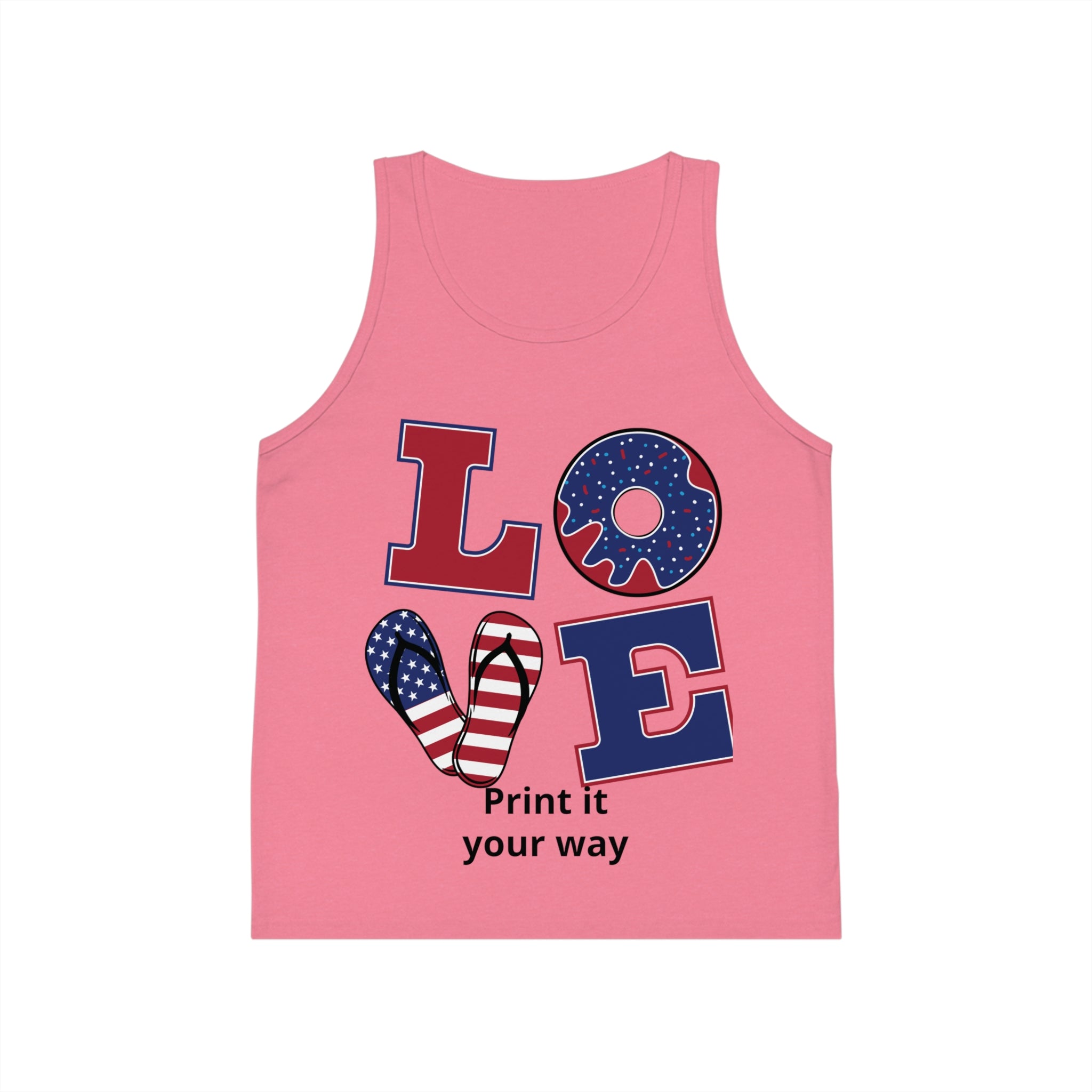 Patriotic 'LOVE' Peace Sign Kid's Jersey Tank Top