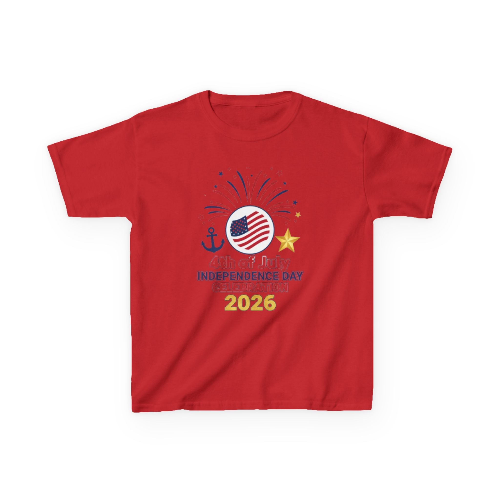 Kids Tee — 4th of July Fireworks American Flag Design