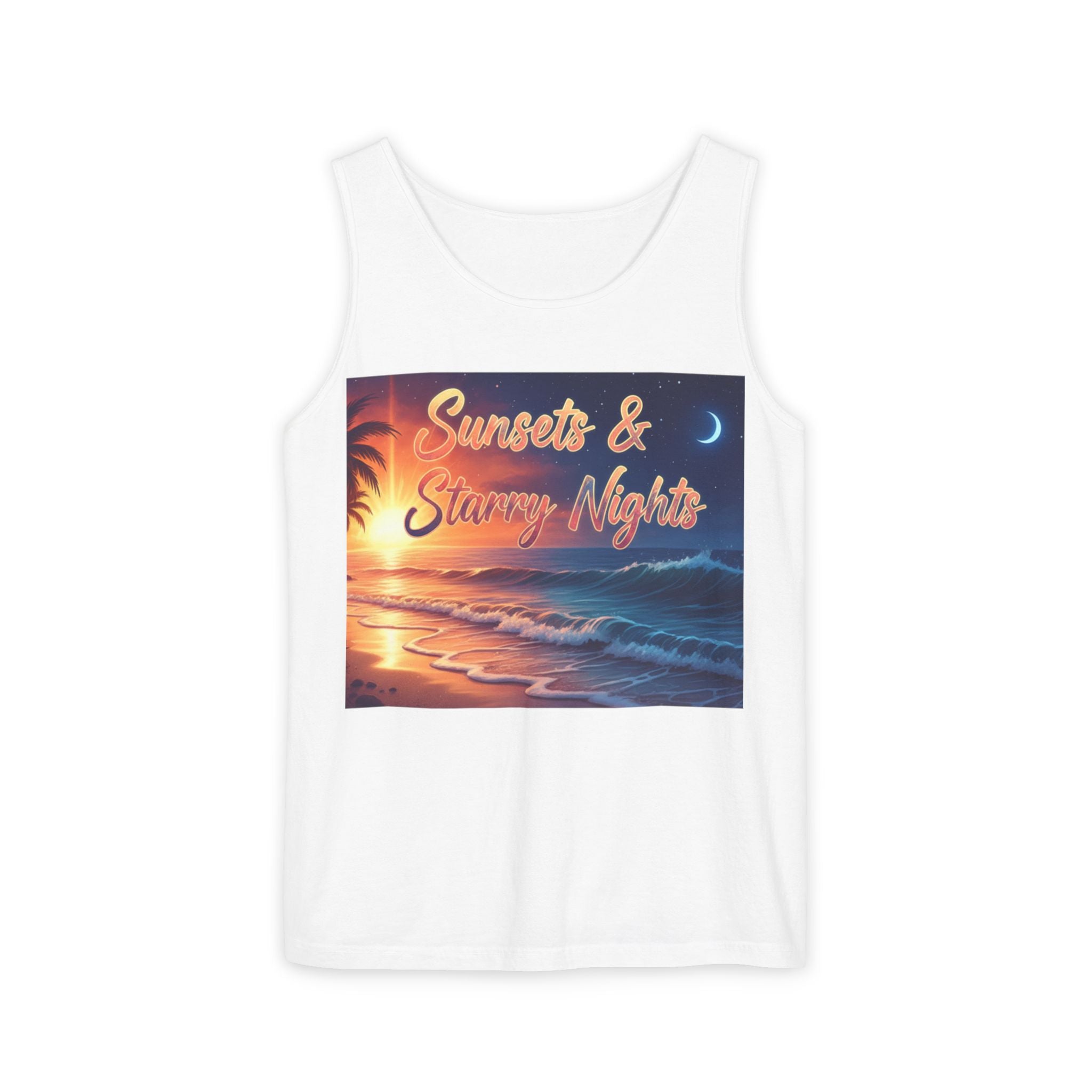Sunsets & Starry Nights Unisex Tank Top — Beach Graphic Tee