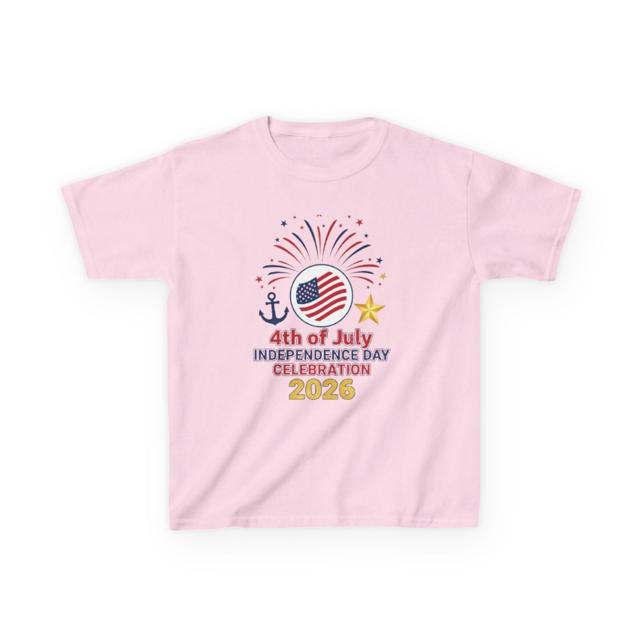Kids Tee — 4th of July Fireworks American Flag Design