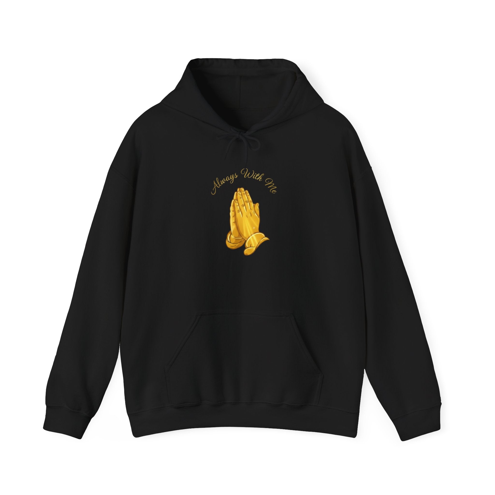 "Always With Me" Golden Praying Hands Hoodie