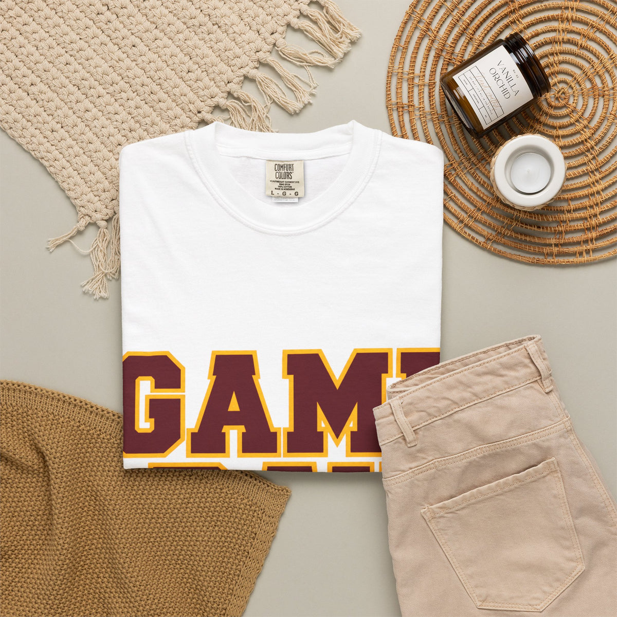 Game Day Football Shirt – Burgundy & Gold