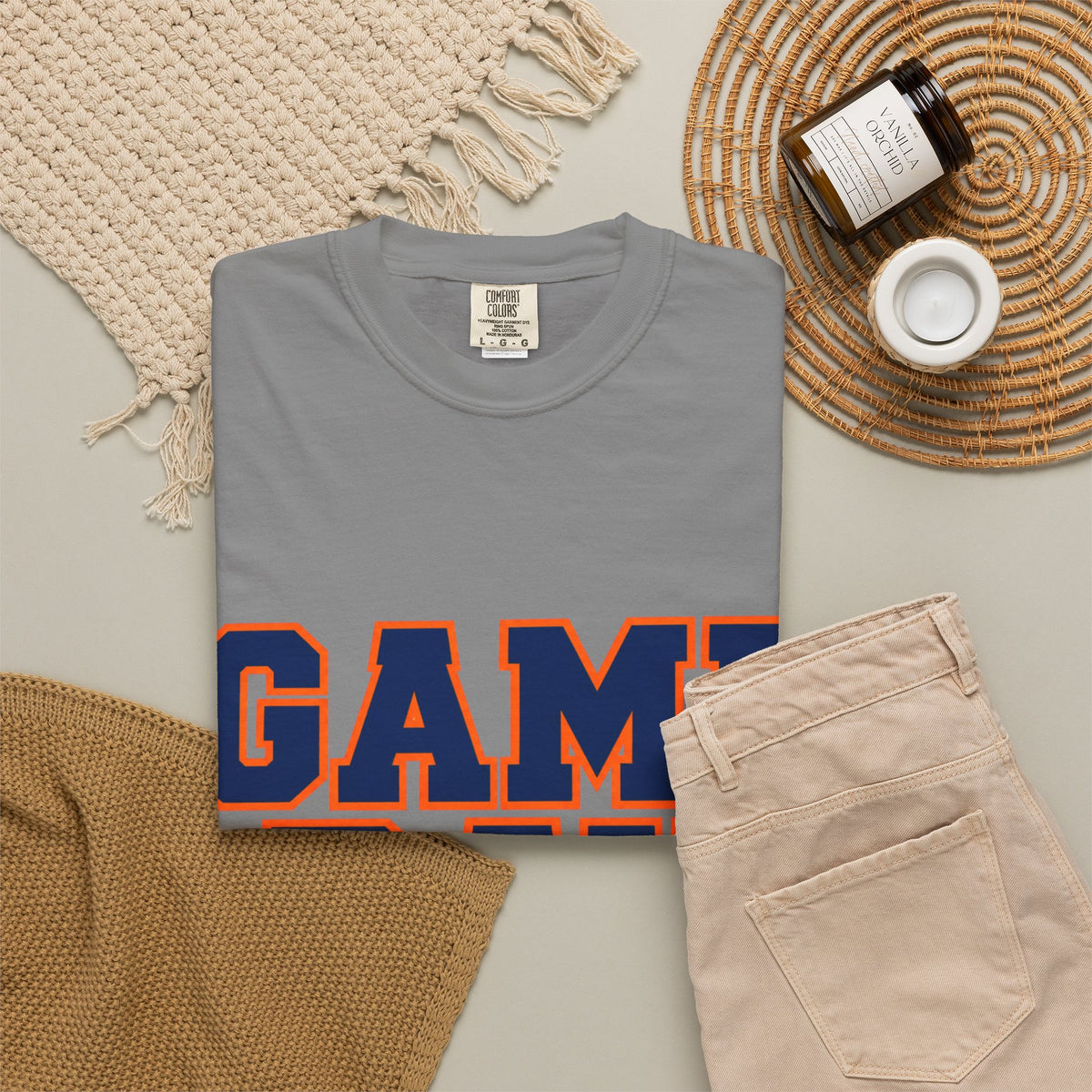 Game Day Football Shirt – Orange & Blue