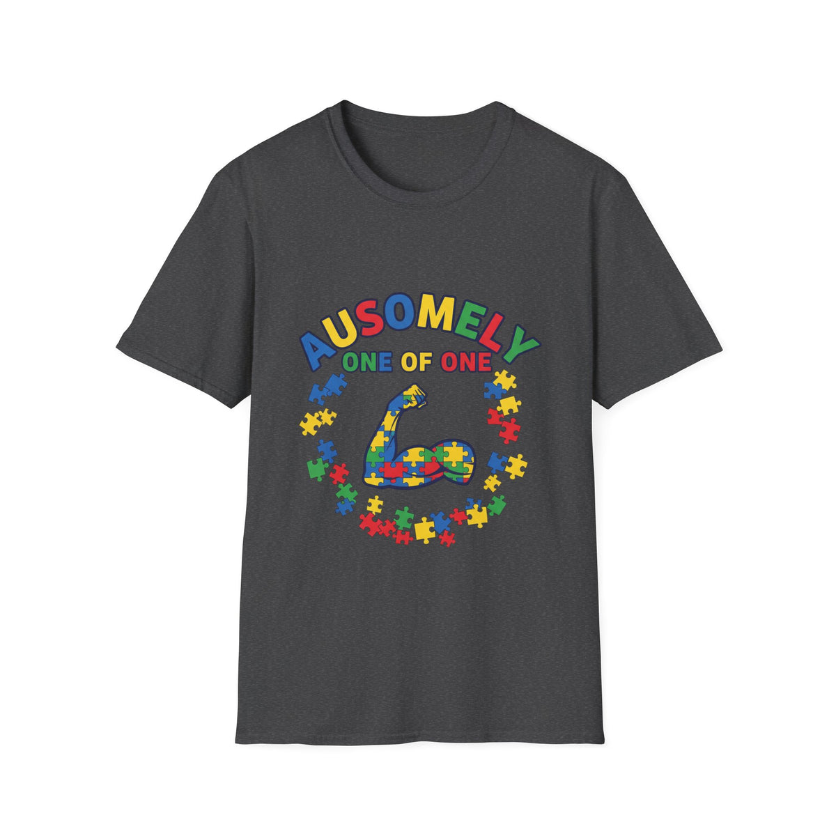 T-Shirt — “Ausomely One of One” Colorful Autism Awareness Tee
