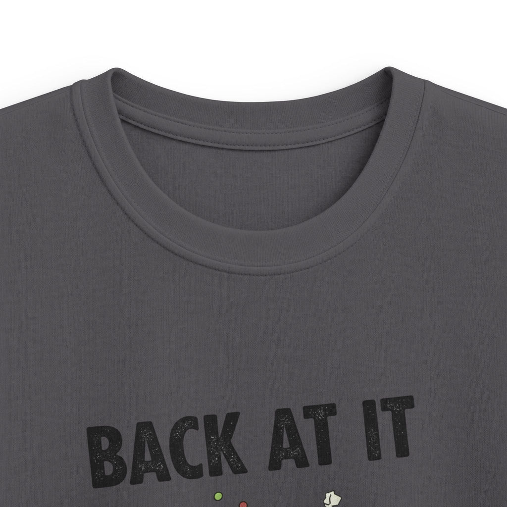 Kids Tee — "Back At It" Colorful Skate & Music Doodle Graphic