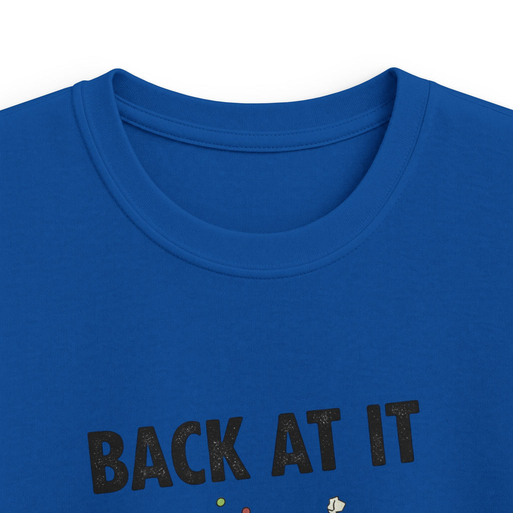 Kids Tee — "Back At It" Colorful Skate & Music Doodle Graphic