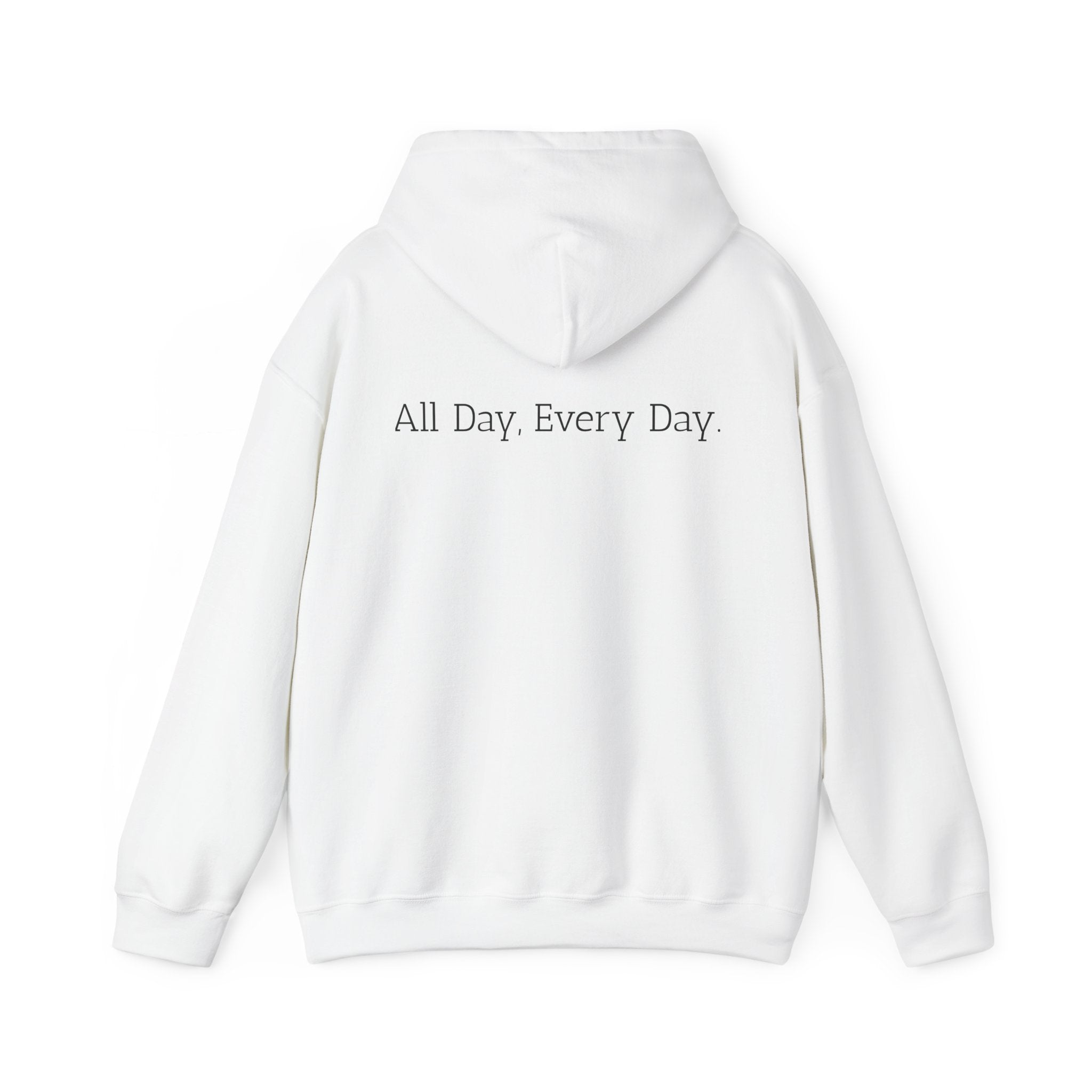 God's Problem Hoodie — "God's Problem" Front, "All Day, Every Day." Back | Minimal Faith Statement Sweatshirt