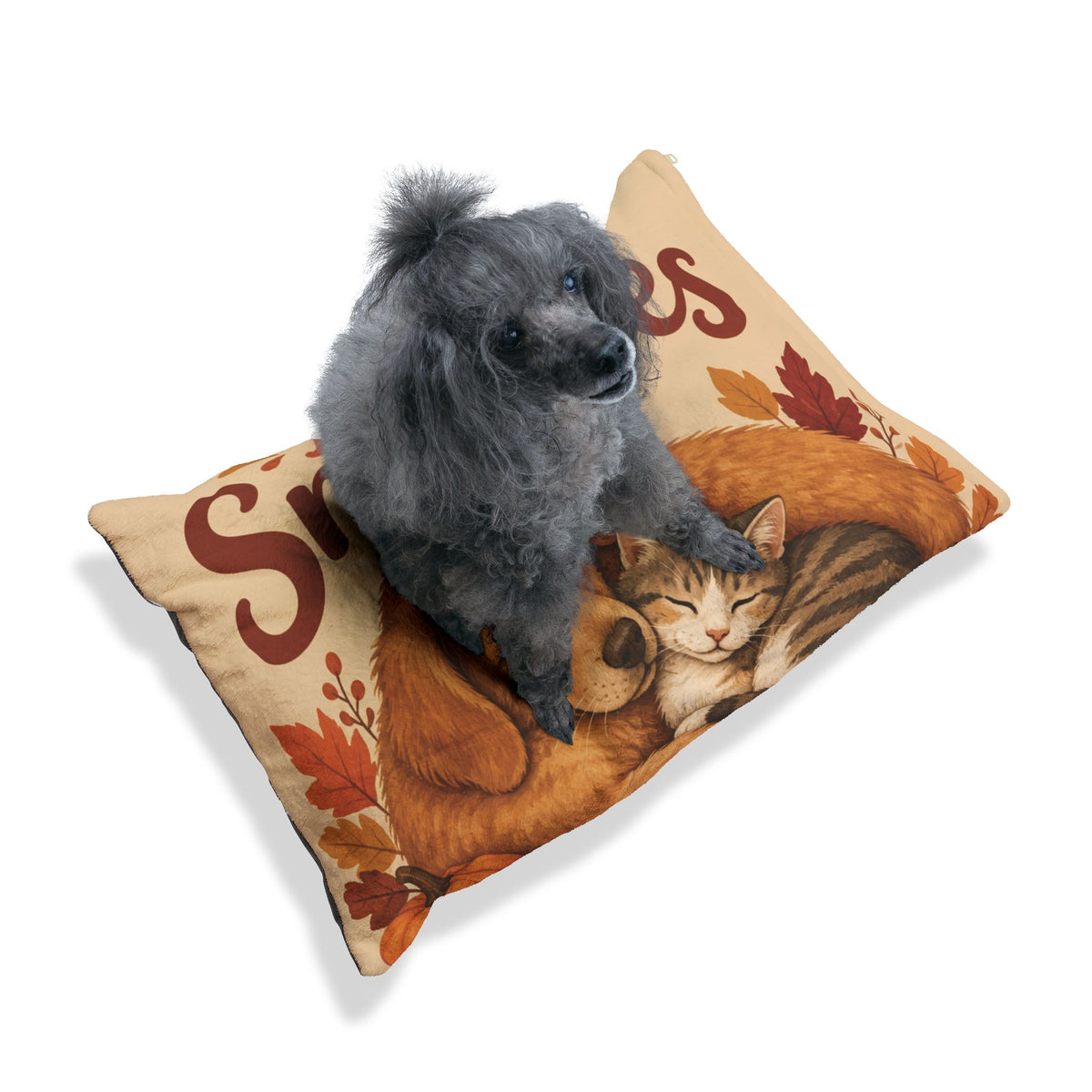 Fall Snuggles Pet Bed — Cozy Autumn Dog & Cat Pillow
