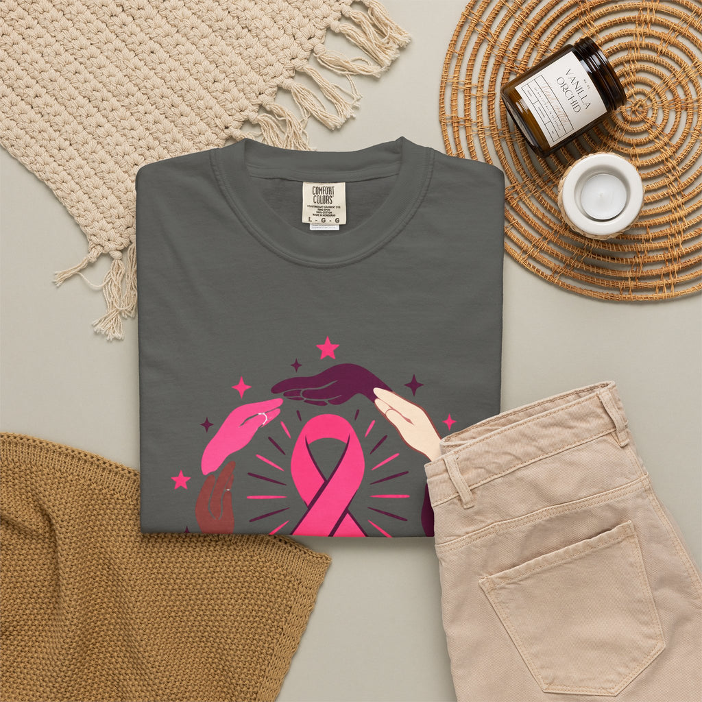 No One Fights Alone Breast Cancer Awareness Tee