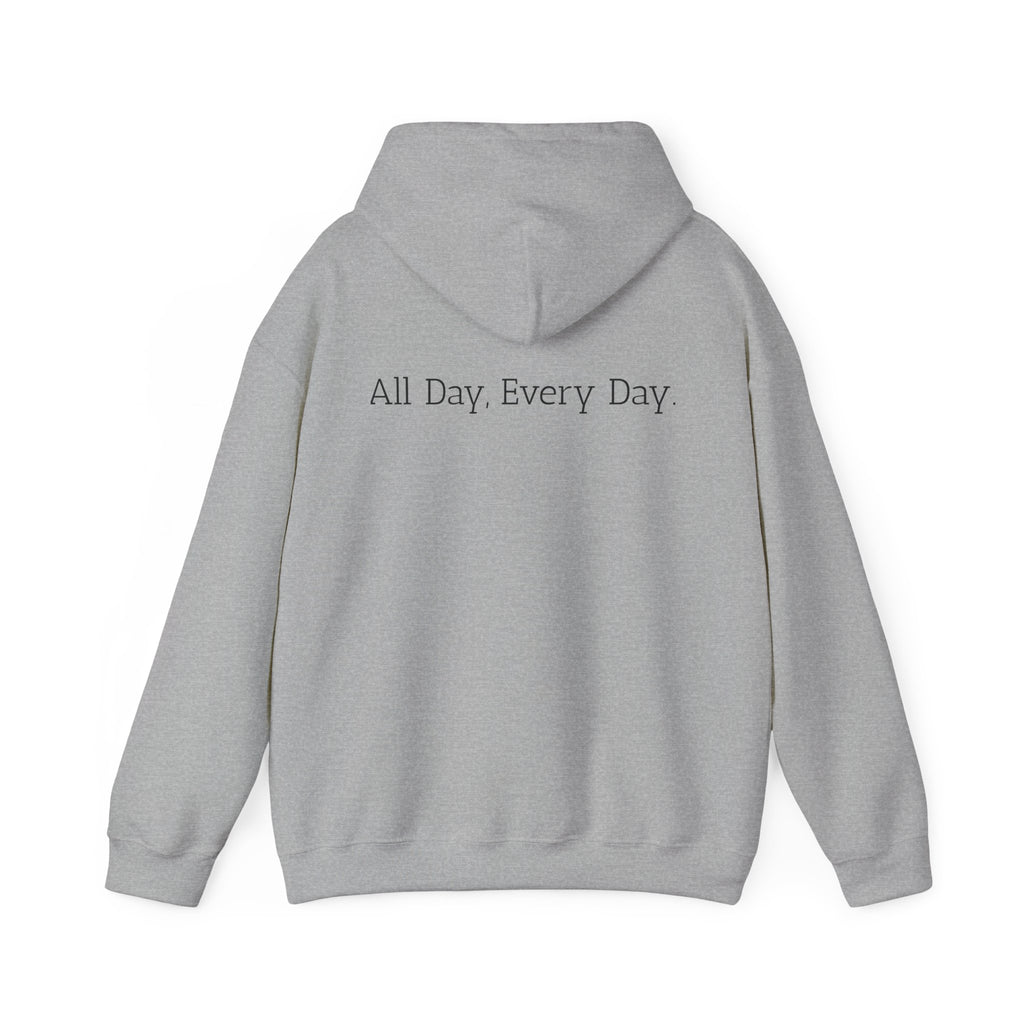 God's Problem Hoodie — "God's Problem" Front, "All Day, Every Day." Back | Minimal Faith Statement Sweatshirt