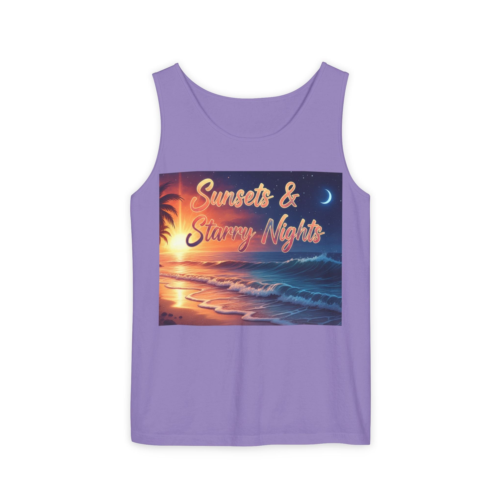 Sunsets & Starry Nights Unisex Tank Top — Beach Graphic Tee