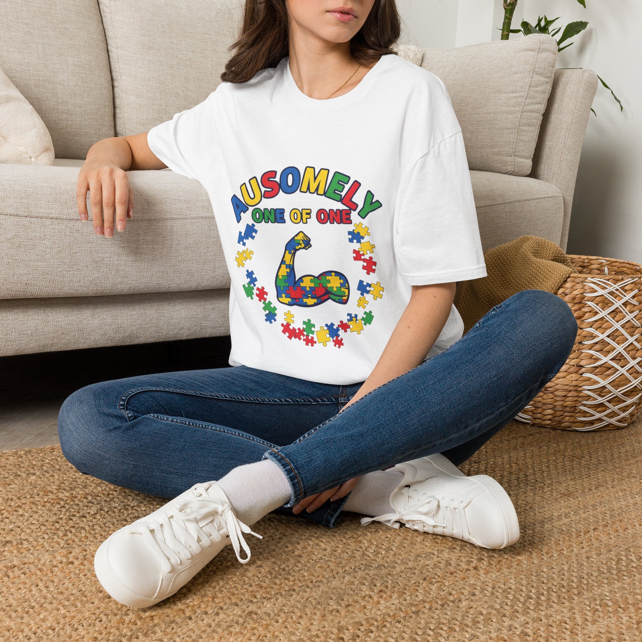 T-Shirt — “Ausomely One of One” Colorful Autism Awareness Tee