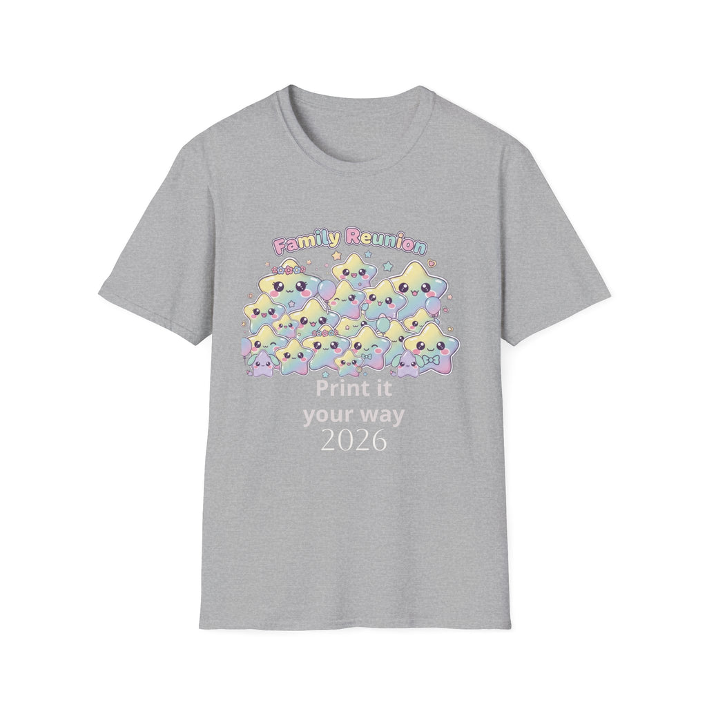 Family Reunion T-Shirt — Colorful Smiling Star Metallic