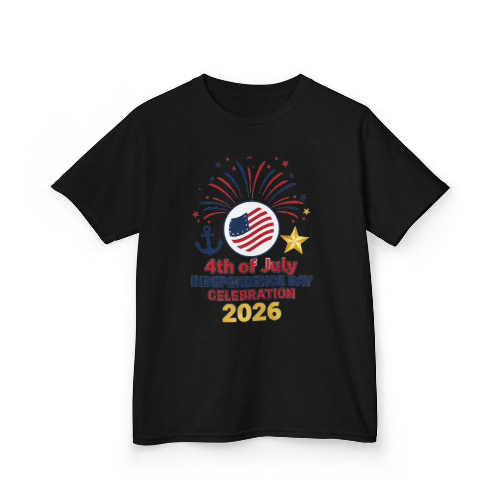 Kids Tee — 4th of July Fireworks American Flag Design