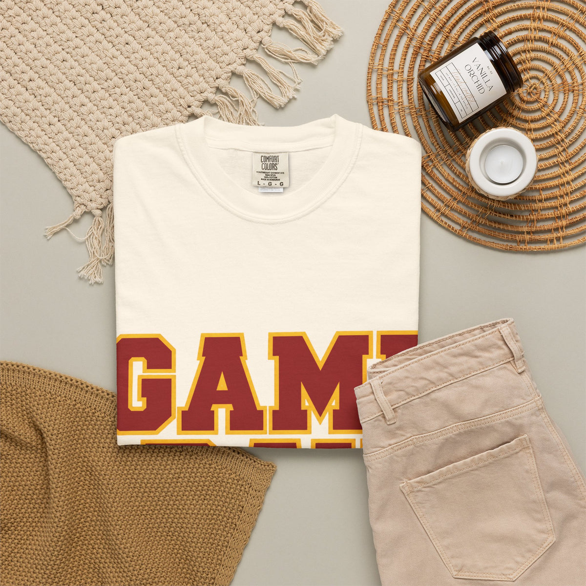 Game Day Football Shirt – Red & Gold