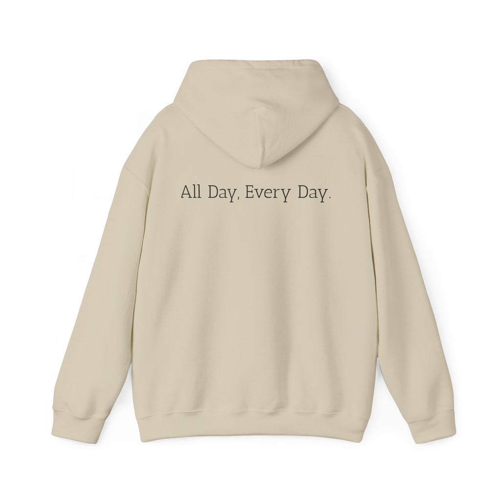 God's Problem Hoodie — "God's Problem" Front, "All Day, Every Day." Back | Minimal Faith Statement Sweatshirt