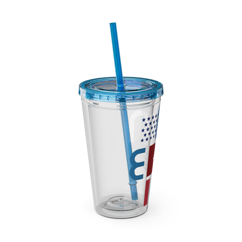 Patriotic Sunsplash Tumbler with Straw — 16oz