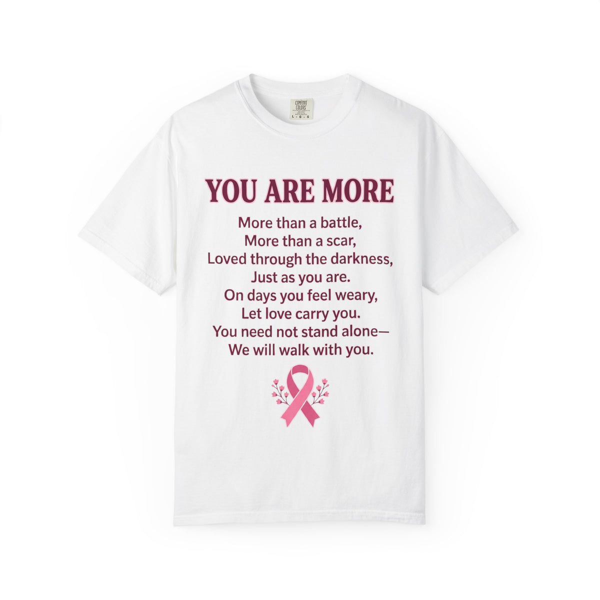Pink Ribbon Poem T-Shirt | Breast Cancer Awareness & Hope
