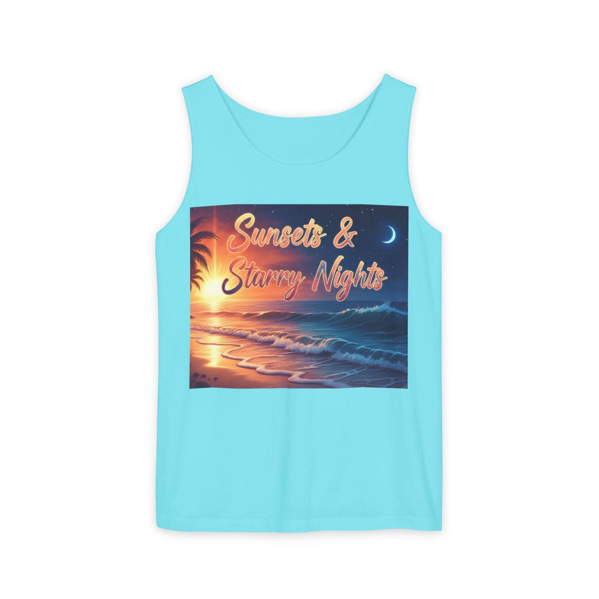 Sunsets & Starry Nights Unisex Tank Top — Beach Graphic Tee