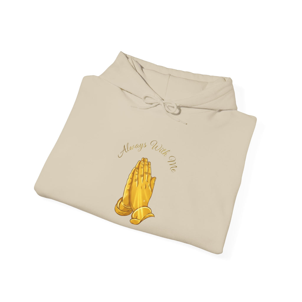 "Always With Me" Golden Praying Hands Hoodie