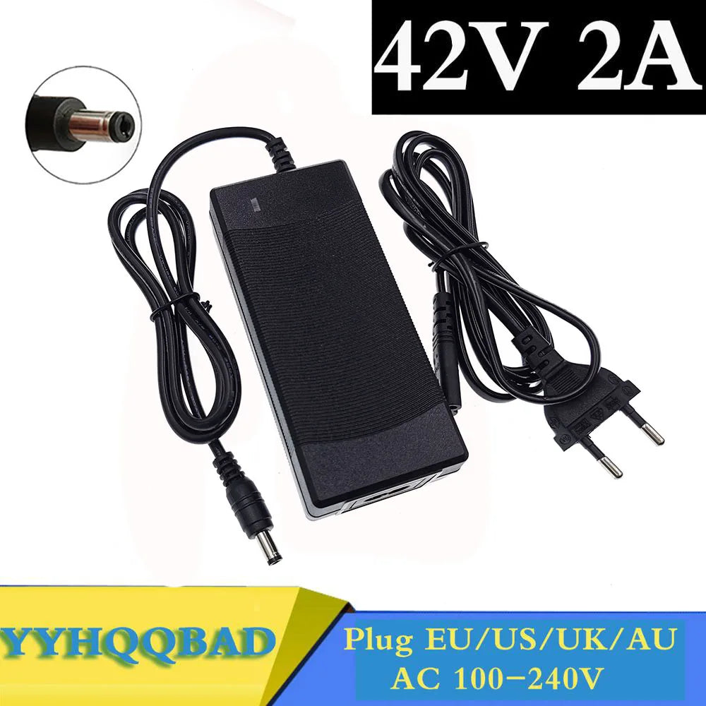 36V Lithium Battery Charger — 42V 2A Universal Output