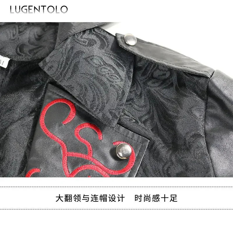Men Goth Tailcoat Jacket Steampunk Uniform Hoodie Zipper Medieval Halloween Party Vintage Renaissance Costume Cosplay Coat