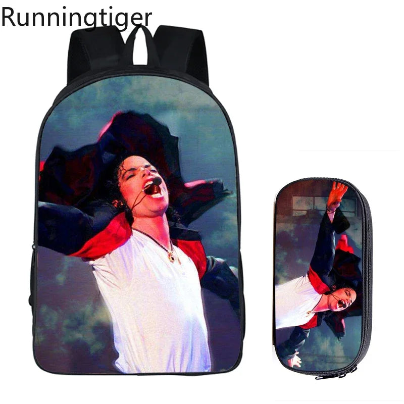 Michael Jackson Backpack 2pc Set | School Bag with Pencil Case