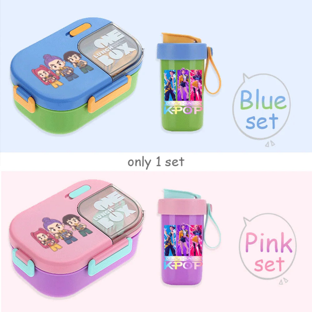 Kawaii Meal Box & Water Cup Set | Kpop-Inspired Bento Tableware
