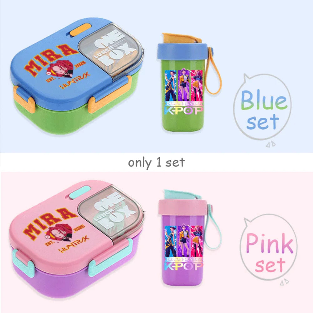 Kawaii Meal Box & Water Cup Set | Kpop-Inspired Bento Tableware