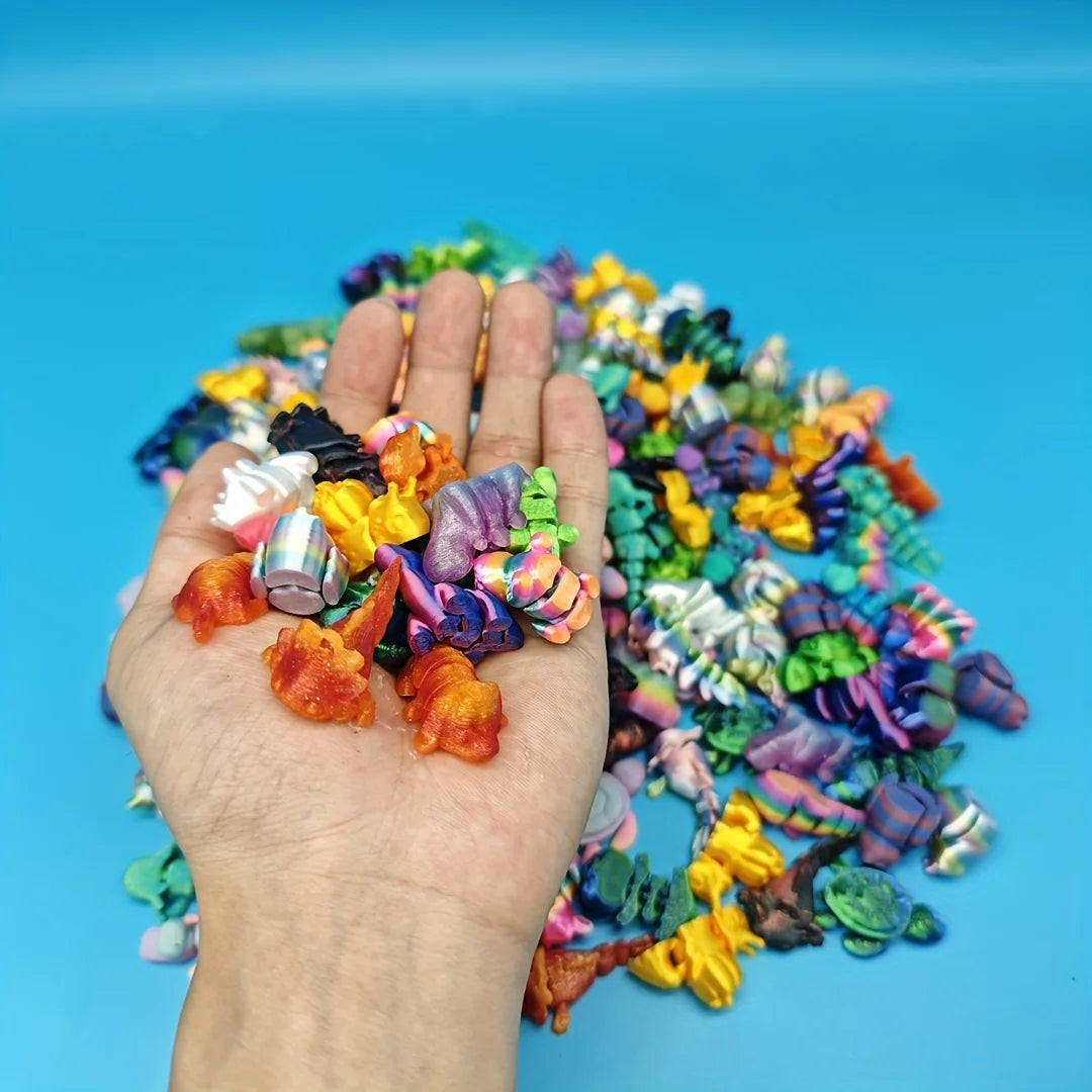 10/30pc [3D printed mini animal decorations] Fantasy animal decorations, bright mixed colors, suitable for home and office decoration, car decoration, Christmas, Halloween and other holiday gifts