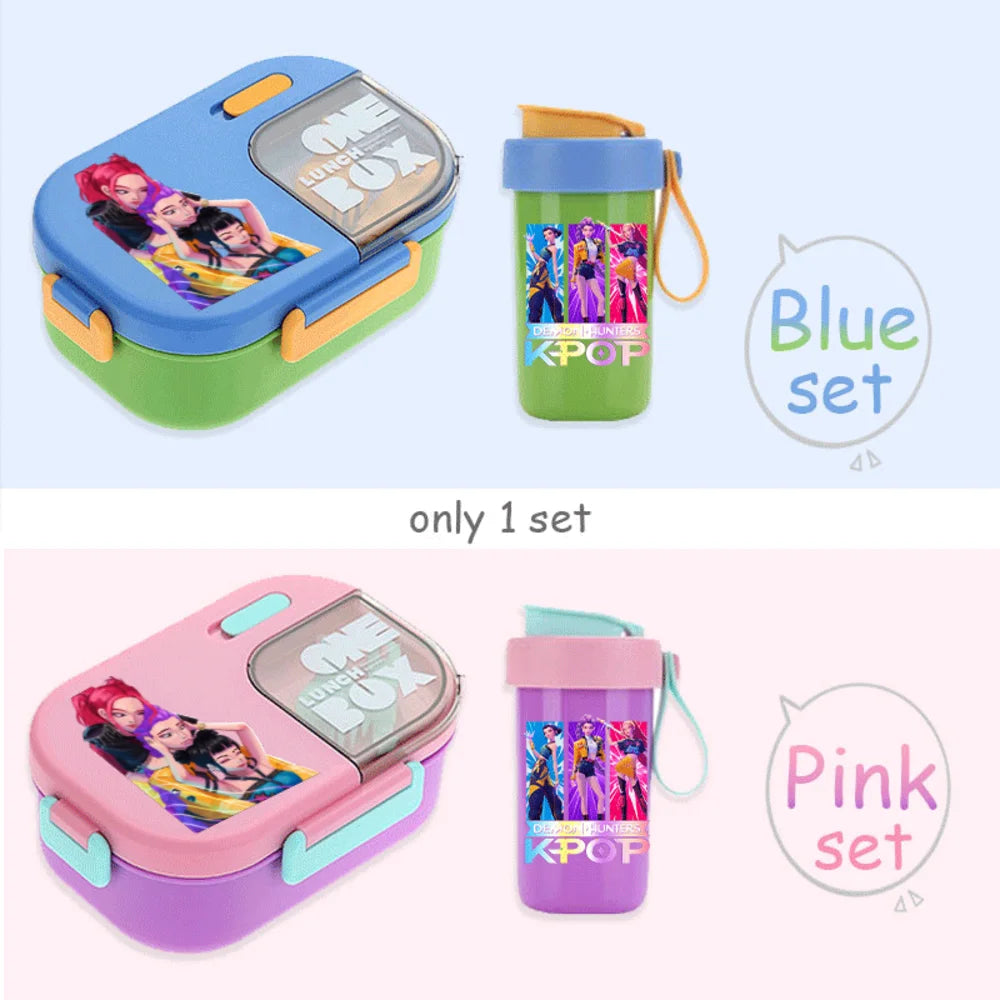 Kawaii Meal Box & Water Cup Set | Kpop-Inspired Bento Tableware