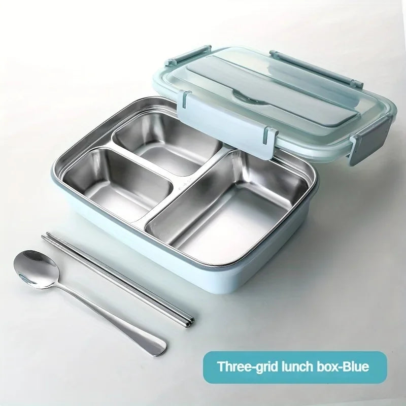 Leak-Proof Stainless Steel Bento Lunch Box | 3 & 4 Compartments