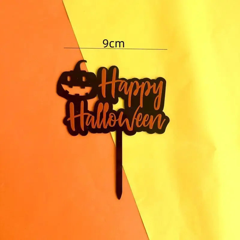 2025 Halloween Cake Decorations Pumpkin Ghost Black Castle Haunted Houses Cake Toppers for Happy Halloween Party Supplies