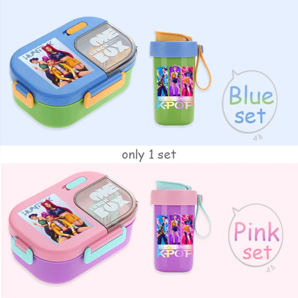 Kawaii Meal Box & Water Cup Set | Kpop-Inspired Bento Tableware