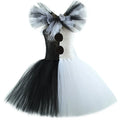 Halloween Girls Black White Tutu Dress Kids Cosplay Scary Clown Costume Girl Carnival Party Dress Up Clothing
