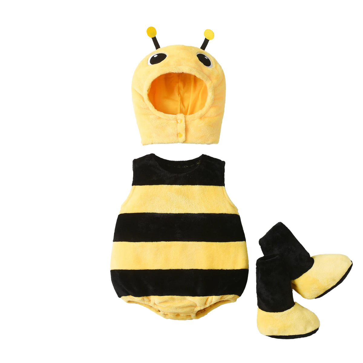 Baby Girl Boy Halloween Costumes Newborn Halloween Costume Plush Sleeveless Romper Hat Shoes Cute Unisex Baby Cosplay Outfit