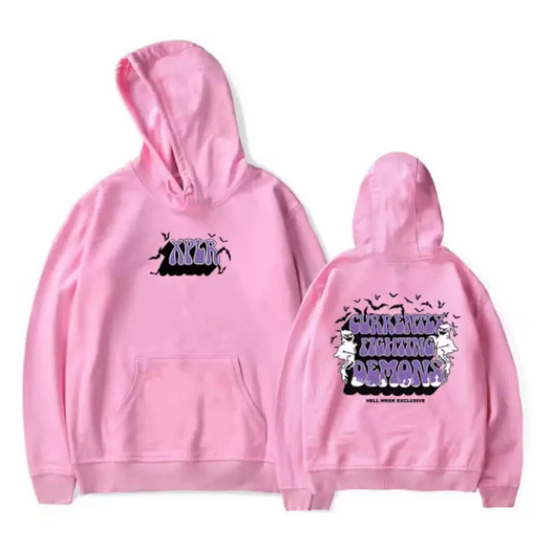 XPLR Sam and Colby Hell Week Fighting Demons HW Halloween Merch Hoodies Unisex Hooded Sweatshirt Casual Clothing