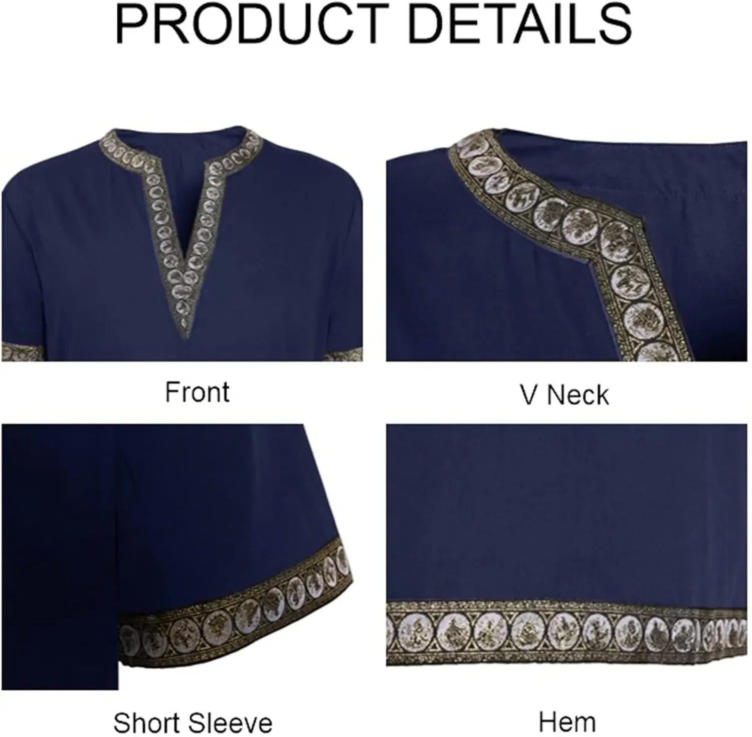 LisdinoMens Medieval Knight Tunic Renaissance Mercenary Scottish Costume Warrior LARP Halloween Tops