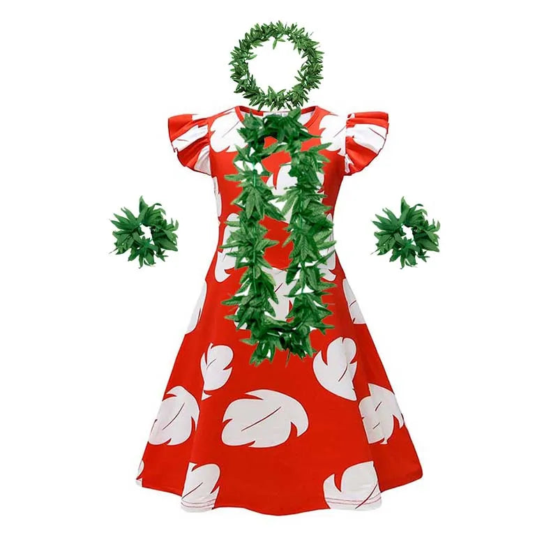 Cartoon Cute Movie Stittch Dress for Girls Role Playing Costume Stage Performance Halloween Carnival Children's Dress Up Gifts