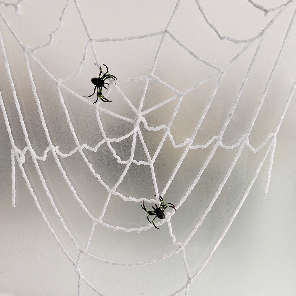 Halloween Decorations Artificial Spider Web Plush Spider Web Halloween Party Haunted House Holiday Outdoor Prank Props Supplies