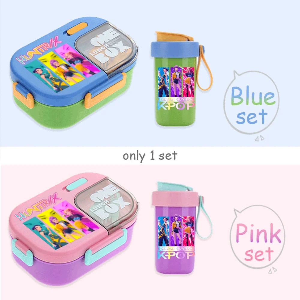 Kawaii Meal Box & Water Cup Set | Kpop-Inspired Bento Tableware