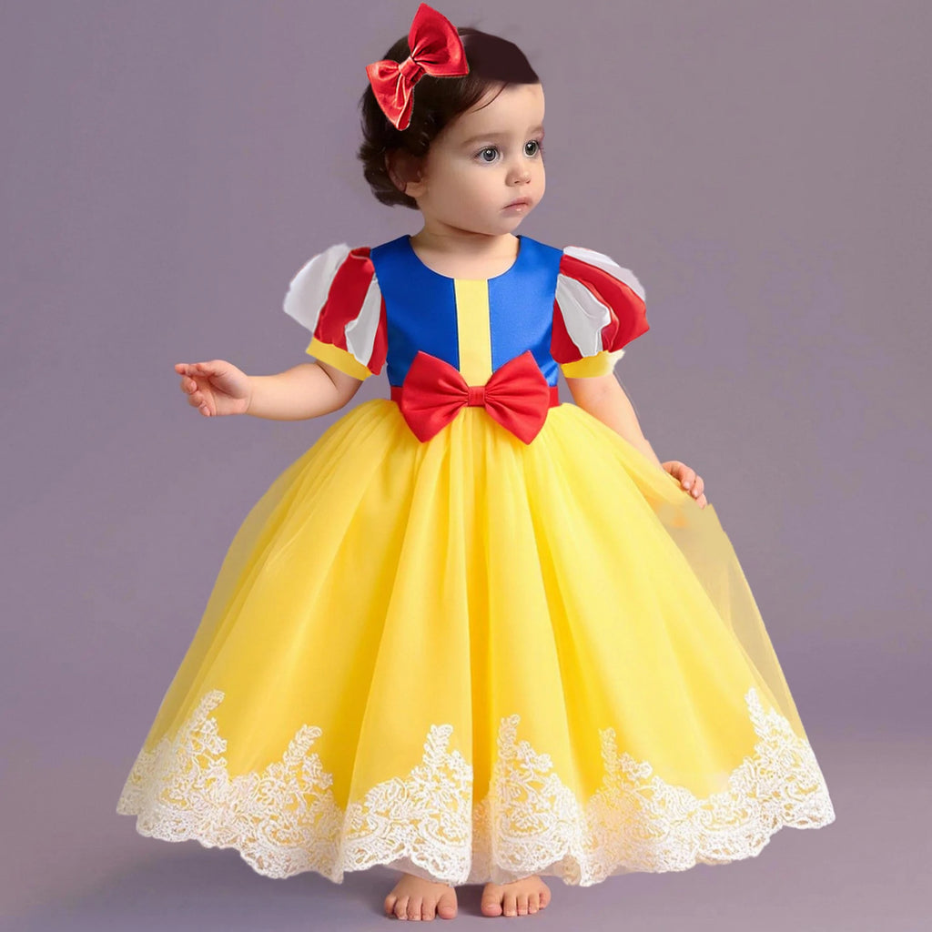 Toddler Snow Princess Baby Girls Dress Carnival Halloween Costume Elegant 1st Birthday Tulle Party Dress Girls Wedding Prom Gown